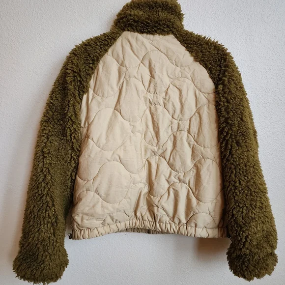 Universal Thread Quilted Moto Jacket NWT Puffer Teddy Faux Fur - Picture 6 of 11